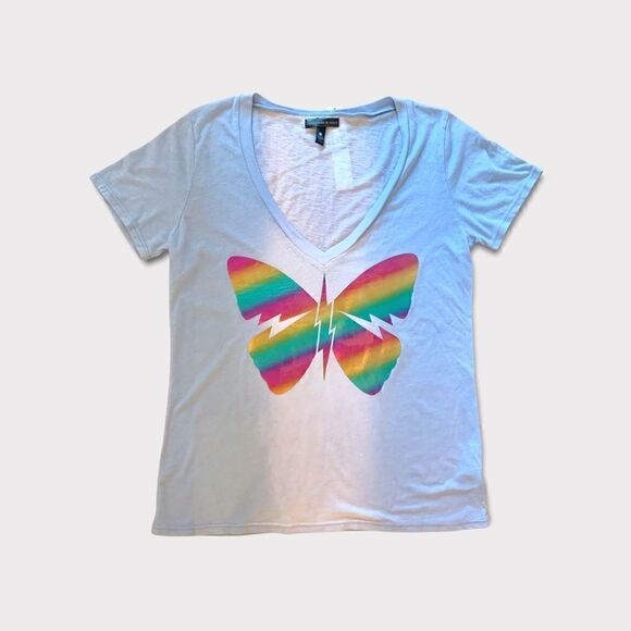 NWT Lauren Moshi + Aqua Ombré Butterfly Tee - Picture 1 of 7